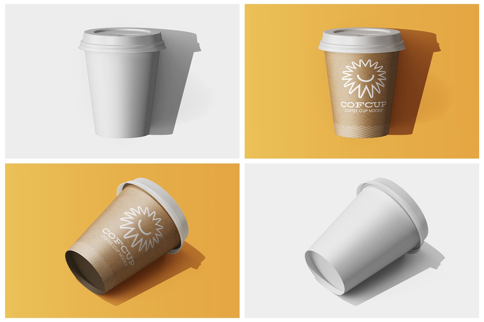 Paper Coffee Drink Cup PSD Mockup Template Set
