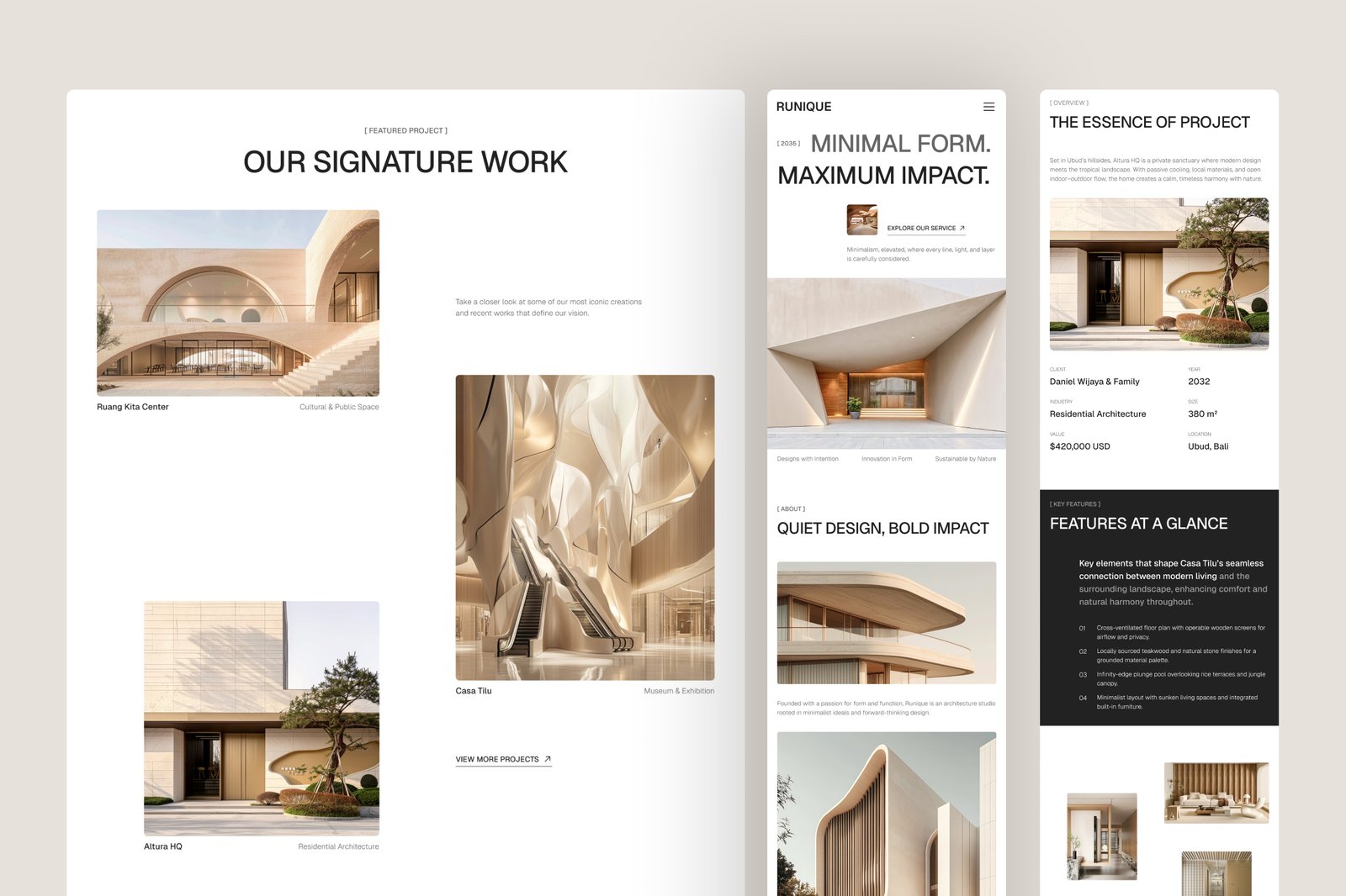 Runique – Architecture Firm Website UI Figma Template