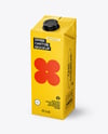 1L Carton Drink Box Mockup - Half Side view