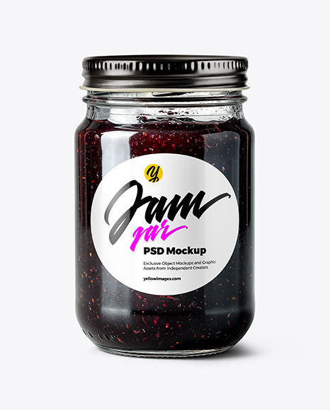 Jar with Black Grape Jam Mockup - Black sweater mockup