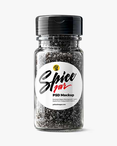 Glass Jar with Black Sea Salt Mockup - Black sweater mockup