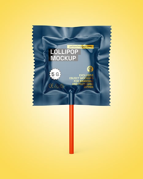 Matte Lollipop Sachet Mockup