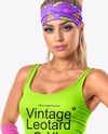 Blonde Wearing Vintage Fitness Outfit Mockup