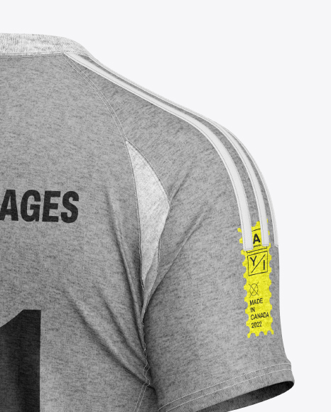 Heather T-Shirt Mockup - Back Half Side View