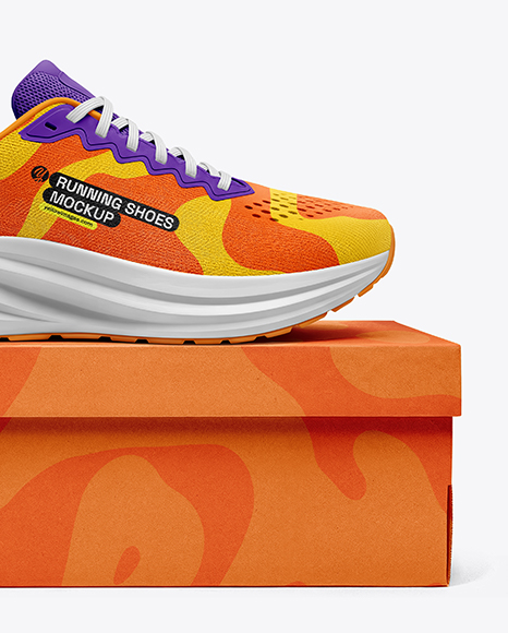 Running Shoe on Box Mockup