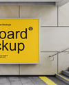 Billboard in the Underground Passage Mockup - Front View