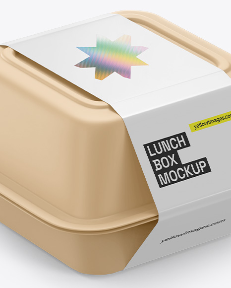 Lunch Box Mockup - Top Side View