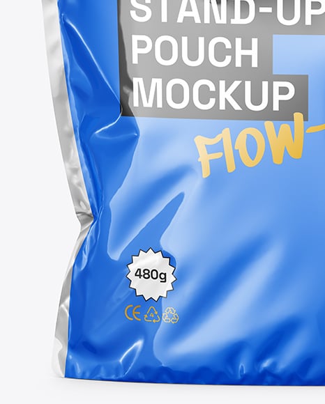 Glossy Stand-Up Pouch Mockup