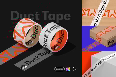 Duct Tape & Box Mockups Set - Packaging Mockups