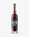 Tall Black Rum Bottle Mockup