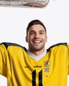 Ice Hockey Player with Stanley Cup Mockup