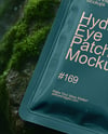 Hydrogel Eye Patch Sachet on Wet Moss Mockup