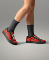 Woman Wearing Sneakers and Socks Mockup