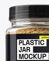 Clear Plastic Jar with Asafoetida Spice Mockup