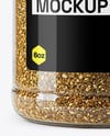Clear Plastic Jar with Za'atar Spice Mockup
