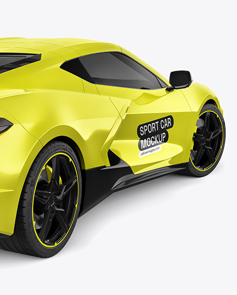 Sport Car Mockup - Back View