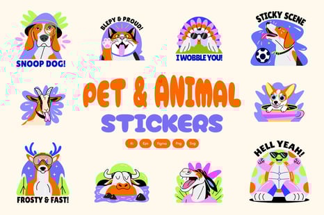 Pet and Animal Stickers Set