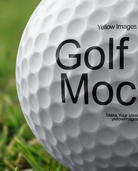 Golf Ball on Green Grass Mockup