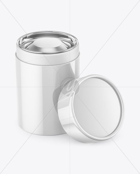 Glossy Paper Tube with Tea Mockup
