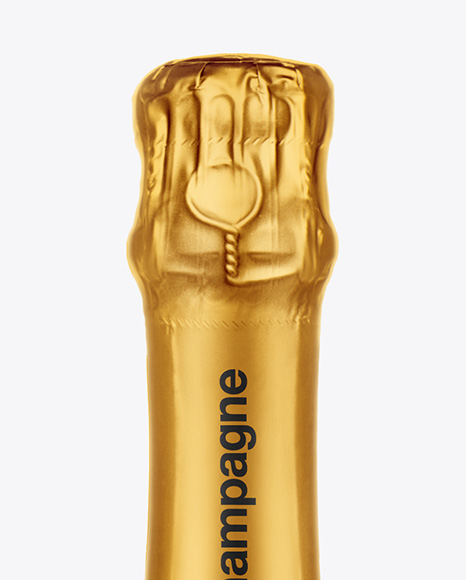 Dark Glass Champagne Bottle Mockup