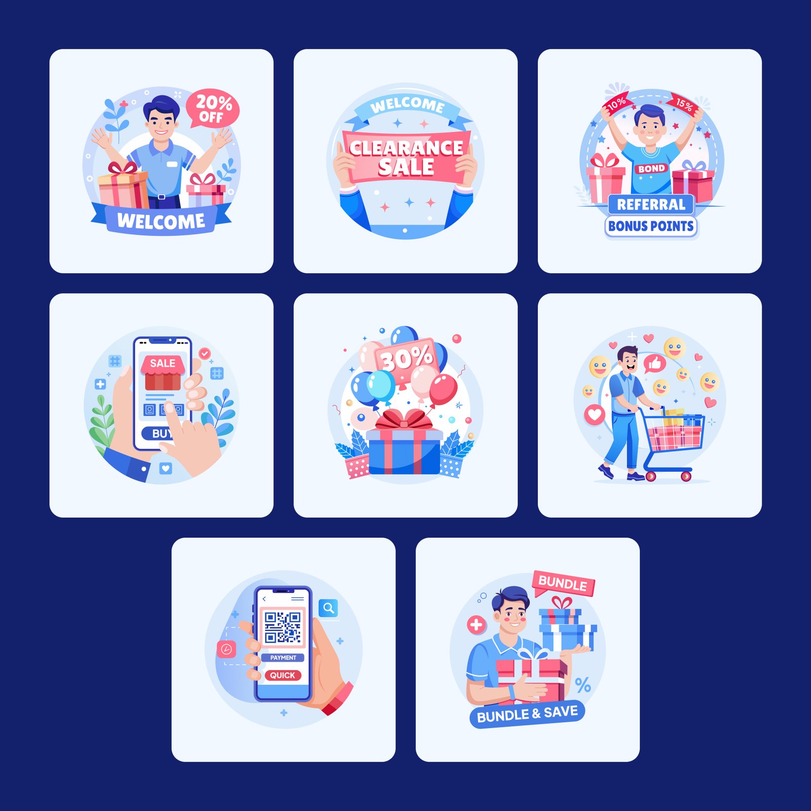 Ecommerce Shopping Illustration Set