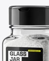 Square Glass Jar with Fine Salt Mockup
