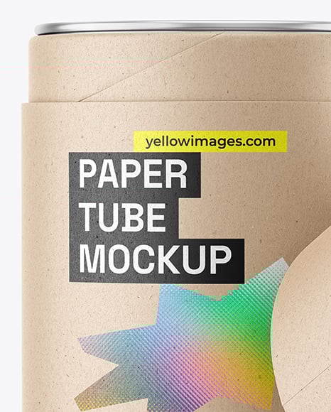 Opened Kraft Paper Tube Mockup