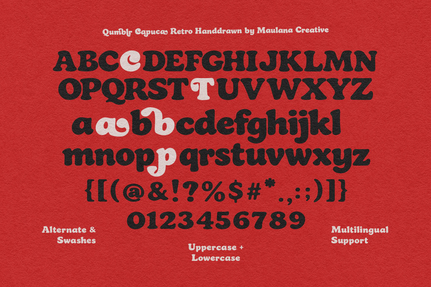 Qumblr Capuca Retro Handdrawn Serif Groovy Swashes