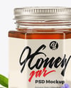 Hexagonal Glass Jar with Sage Honey Mockup
