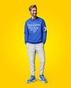 Man Wearing a Sweatshirt and Pants Mockup