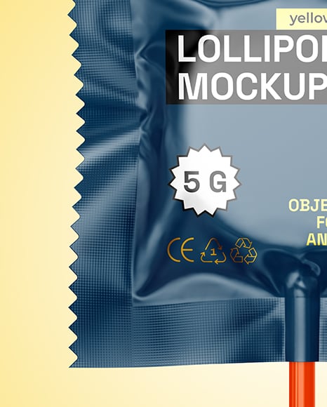 Matte Lollipop Sachet Mockup
