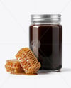 Glass Jar with Buckwheat Honey Mockup