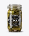 Сlamp Lid Glass Jar with Wholes Pickles Mockup