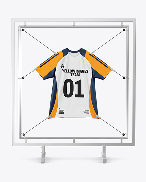 Training Jersey Hanging on a Hooked Frame Mockup