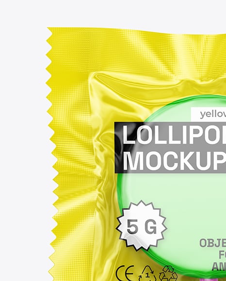 Transparent Lollipop Sachet Mockup