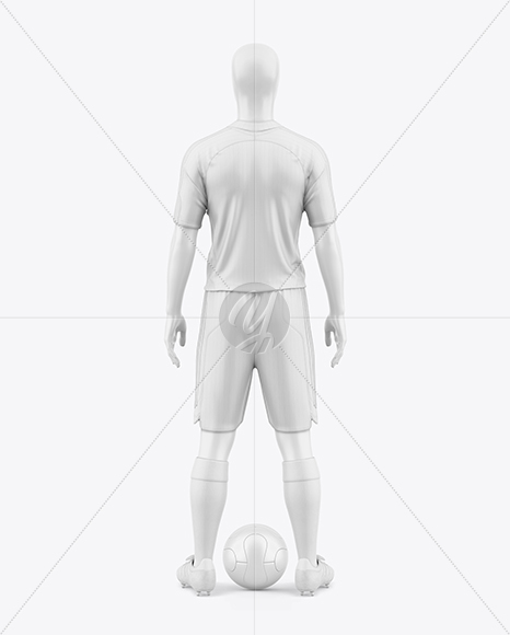 Full Soccer Kit w/ Mannequin Mockup - Back View
