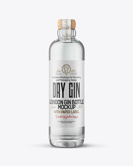 Dry Gin Bottle with Cork Mockup - Vodka bottle mockup psd