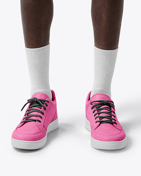 Young Black Man Wearing Oversize Sweatshirt and Shorts Mockup