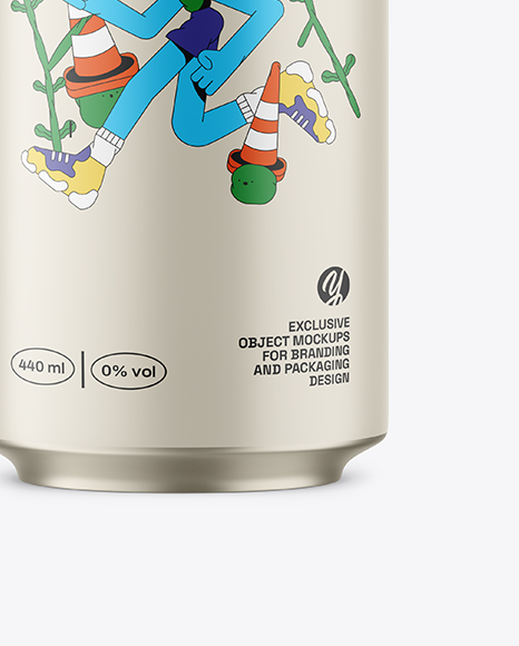 440ml Matte Aluminium Drink Can Mockup