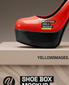Platform Heel Shoe with Shoe Box Mockup