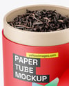 Paper Tube with Tea Mockup