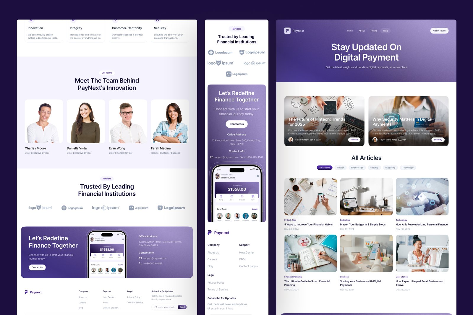 Paynext - Fintech Website