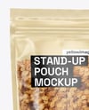 Clear Stand-Up Pouch w/ Granola Mockup