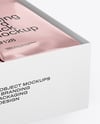 Box with Metallic Trading Card Packs Mockup