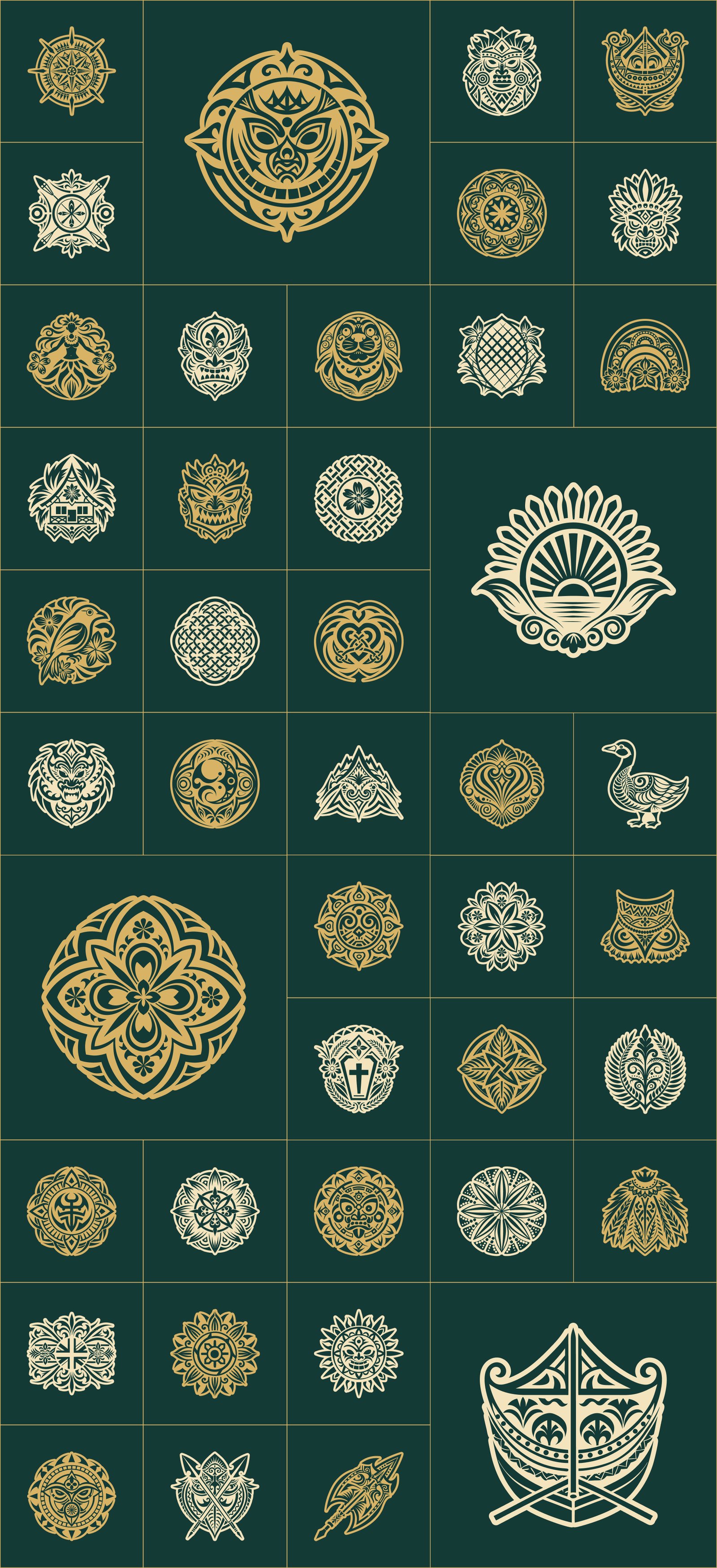 Hawaiian Symbols Art Set