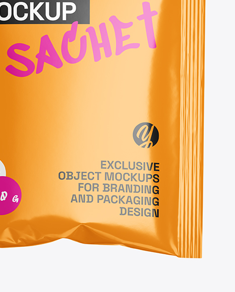 Glossy Sachet Mockup