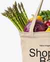 Shopper Bag with Vegetables Mockup