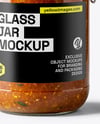 Clear Glass Jar with Tomato Chutney Mockup