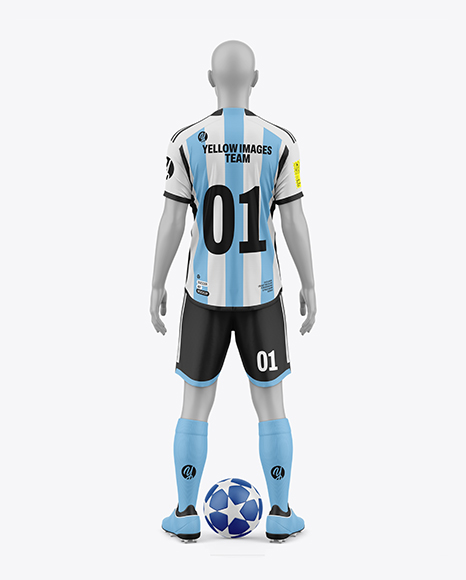 Soccer Kit w Mannequin Mockup - Back View - Kit mockup psd