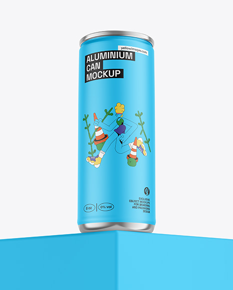 Matte Aluminium Can Mockup